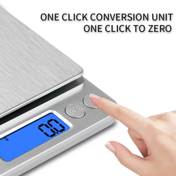 500g/0.01g Jewelry Portable Scale 3kg/0.1g Digital Display Scale Baking Electronic Scale Personal Table Scale Kitchen Food Scale - Imagem 5
