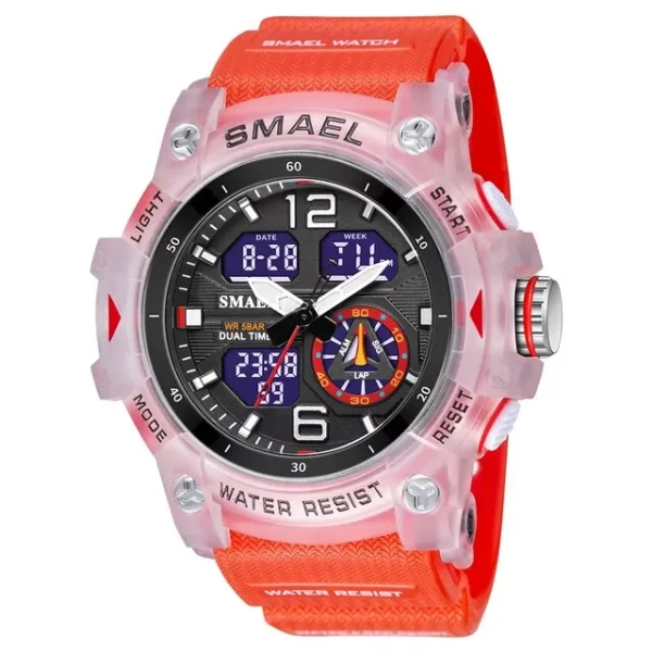 SMAEL Sport Watch Military Wristwatch for Men Alarm Stopwatch LED Digital Back Light Dual Time Display Waterproof Watch Men 8007 - Imagem 13