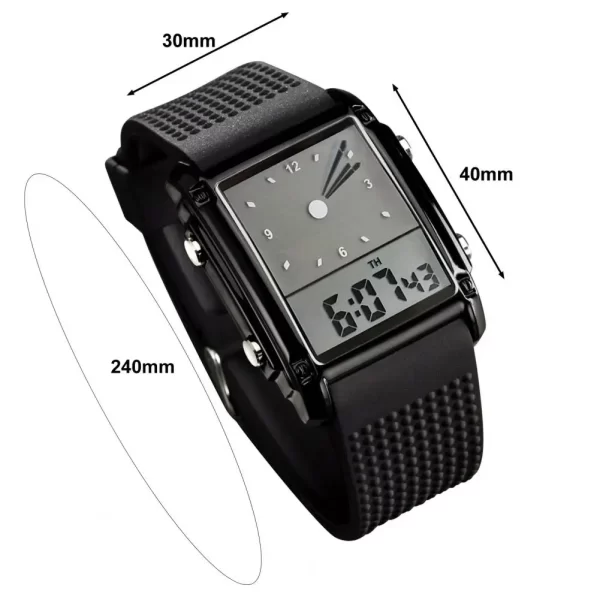 Men Electronic Watch LED Adjustable Strap Waterproof Night Light High Accuracy Legible Decorative Couple Sports Wristwatch - Imagem 6