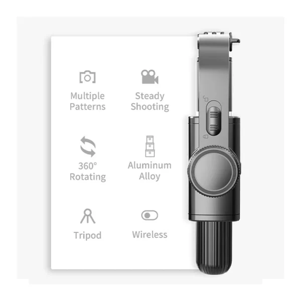 Handheld Gimbal Stabilizer for Smartphone 1-Axis with Selfie Stick Tripod Stand Wireless Bluetooth Remote for iPhone Android - Imagem 2