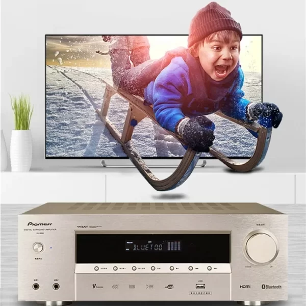 5.1 Channel Home Theater High Power Supports Fiber Coax TV Dual Microphone Bluetooth 5.0 HDMI 4K USB Karaoke Audio Amplifier - Imagem 2