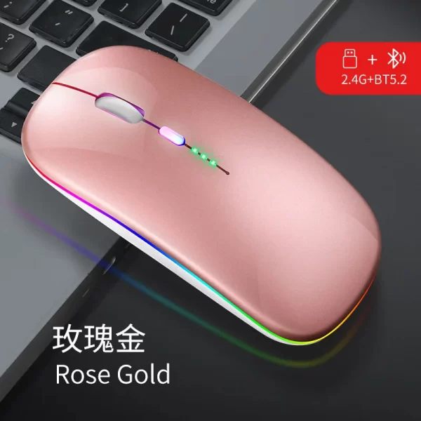 Wireless Mouse RGB Rechargeable Bluetooth Mouse 2.4G Silent Mause Ergonomic Mini Mouse USB Optical Mice For PC laptop Computer - Imagem 19