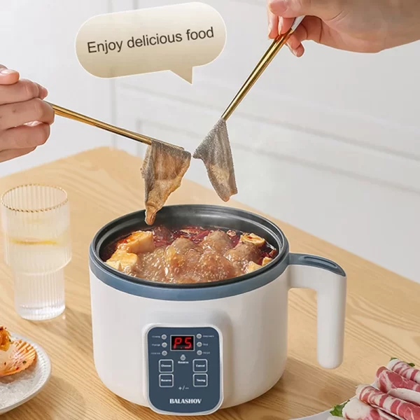 Panela elétrica de arroz de 1,7 L, camada dupla, 220 V, multicooker, antiaderente, inteligente, mecânica, panela de arroz a vapor para casa - Imagem 4