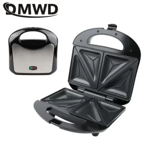 DMWD Home Mini Triangle Sandwich Maker 220V Bread Toaster Personal Breakfast Machine Frying Egg Tool Stainless Steel 750W