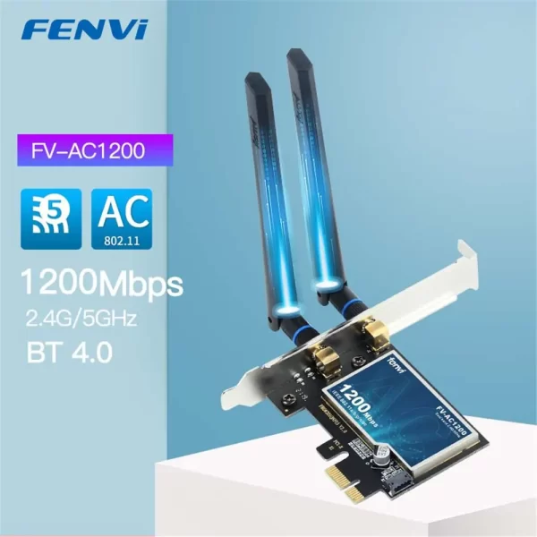 FENVI 1200Mbps Wireless WiFi Card PCIE Adapter FV-AC1200 Dual Band 2.4Ghz/5Ghz 802.11AC For Bluetooth4.0 WiFi Adapter Win7/10/11 - Imagem 7