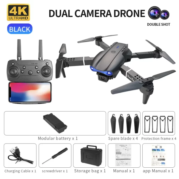 QJ E99 K3 Pro HD 4k Drone Dual Camera High Hold Mode Foldable Mini WIFI Aerial Photography RC Quadcopter Toys Helicopter Dron - Imagem 19