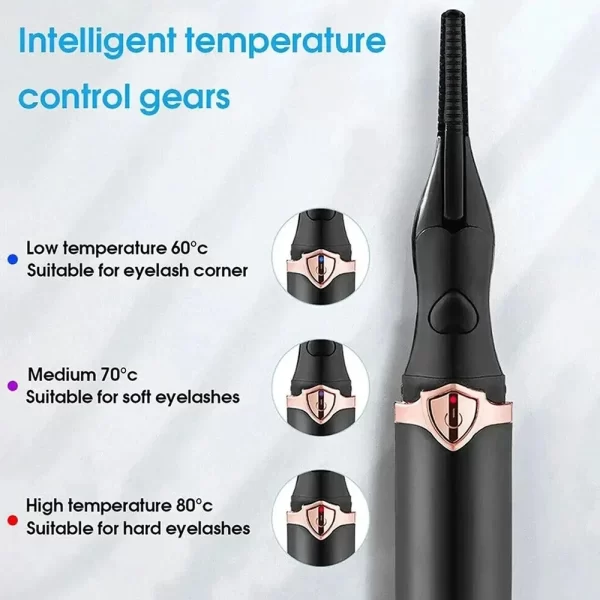 Electric Heated Eyelash Curler USB Rechargeable Eyelashes Quick Lasting Curling Comb&Clip Dual Use Makeup Eyelash Curler - Imagem 4
