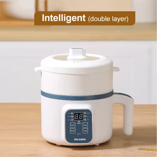 Panela elétrica de arroz de 1,7 L, camada dupla, 220 V, multicooker, antiaderente, inteligente, mecânica, panela de arroz a vapor para casa - Imagem 8