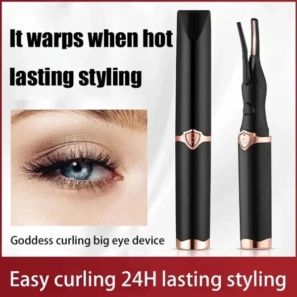 Electric Heated Eyelash Curler USB Rechargeable Eyelashes Quick Lasting Curling Comb&Clip Dual Use Makeup Eyelash Curler - Imagem 2