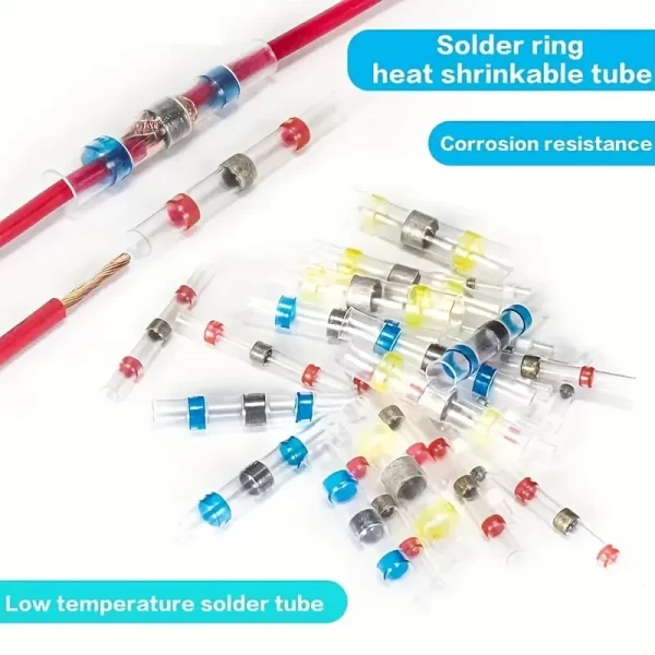 100pcs Waterproof Solder Seal Heat Connector Shrink Butt Connectors Lug Terminals Electrical Wire Car Insulated Terminal - Imagem 5