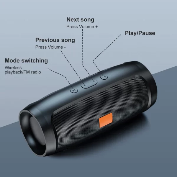 Alto-falante Bluetooth duplo estéreo externo Tfusb reprodução FM transmissão de voz subwoofer portátil 50 alto-falante sem fio - Imagem 5