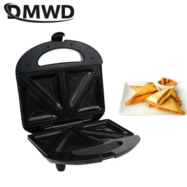 DMWD Home Mini Triangle Sandwich Maker 220V Bread Toaster Personal Breakfast Machine Frying Egg Tool Stainless Steel 750W - Imagem 6