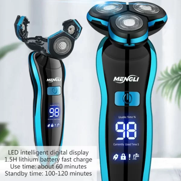 Barbeador Elétrico Barbeador Elétrico Máquina de Cortar Pelos Corporais Máquina de Barbear para Homens Mulheres Máquina de Cortar Barba Rotativa Aparador À Prova D'água - Imagem 3