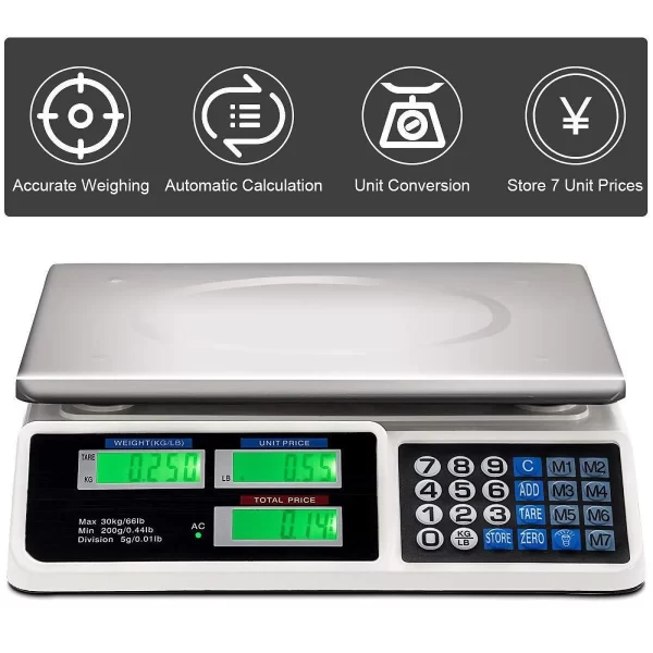 Digital Scale Price Computing Scale LCD Display Commercial Food Counting Weighing Scale for Retail Outlets Deli Farmers Market - Imagem 3