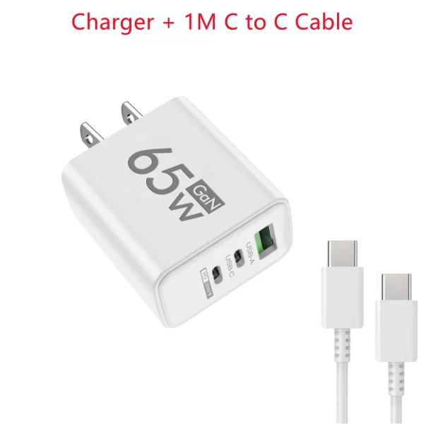 65w gan usb carregador rápido tipo c pd carregador de carregamento rápido adaptador de alimentação do telefone móvel para iphone 14 15 pro xiaomi samsung oneplus - Imagem 17