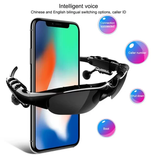 Stereo Earphones Wireless Headset with Mic Glasses Sunglasses for Driving Cycling Sports Noise Reduction Headphones - Imagem 4