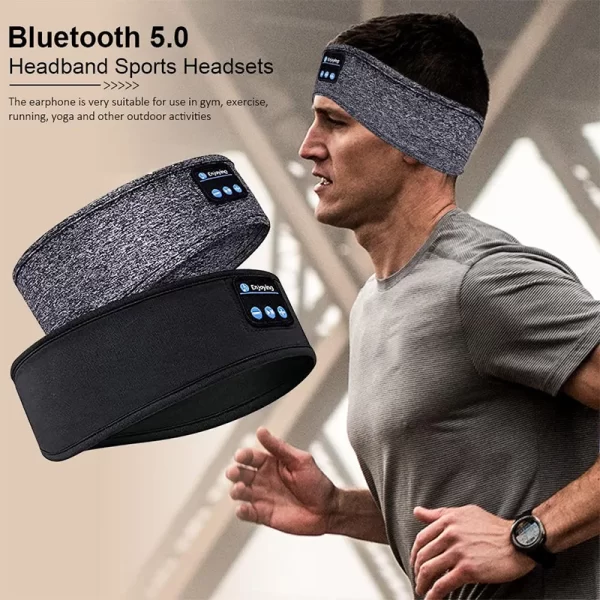 Bluetooth Wireless Headphones Sleep Eye Mask Headset Soft Elastic Comfortable Sports Headband Bluetooth Music Earphone - Imagem 6