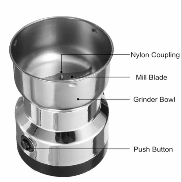 Moedor de grãos de café 1 peça, moinho de grãos doméstico, aço inoxidável, grãos ultrafinos, triturador de medicina chinesa, moedor elétrico - Imagem 4