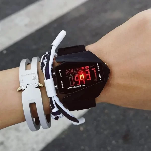 Multi-function aircraft watch junior high school students junior high school boys and girls sports electronic watch - Imagem 2