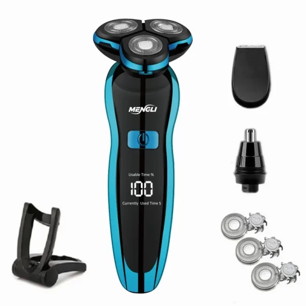 Barbeador Elétrico Barbeador Elétrico Máquina de Cortar Pelos Corporais Máquina de Barbear para Homens Mulheres Máquina de Cortar Barba Rotativa Aparador À Prova D'água - Imagem 7