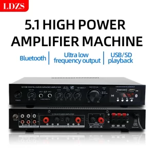 Bluetooth 5.1 Stereo Audio Amplifier Receiver 6 Channel Home Theater Audio Stereo System Components Home Amplifier FM Radio