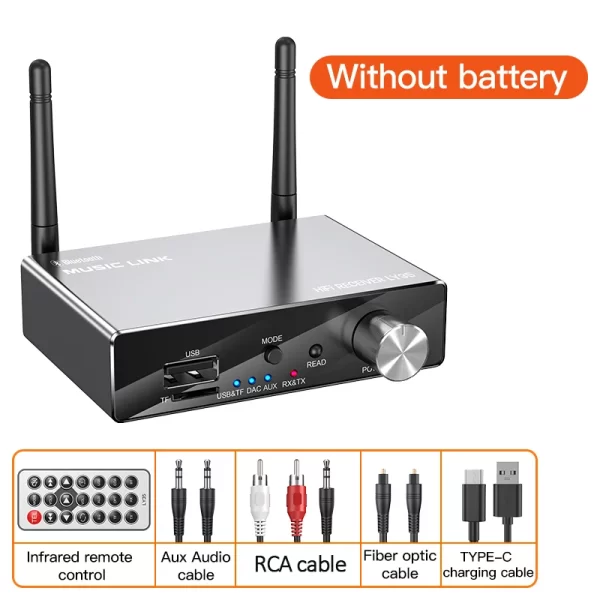 Bluetooth Transmitter Receiver BT5.3 Stereo Low Latency AUX 3.5mm Optical Wireless Music Audio Adapter Remote Control For TV PC - Imagem 7