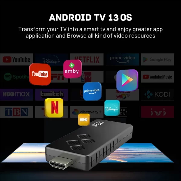 G96 Smart Tv stick Android13.0 Q2 Allwinner H313 BT5.0 Google Voice 4k Dual Wifi Youtube Multi Language Streaming Media Player - Imagem 2