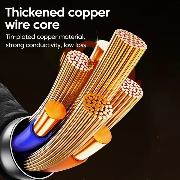 240W QC3.0 USB to Type C Fast Charging Cable Super Fast Charger Cable LED Phone Charger Data Cordfor Samsung Xiaomi Huawei OPPO - Imagem 5