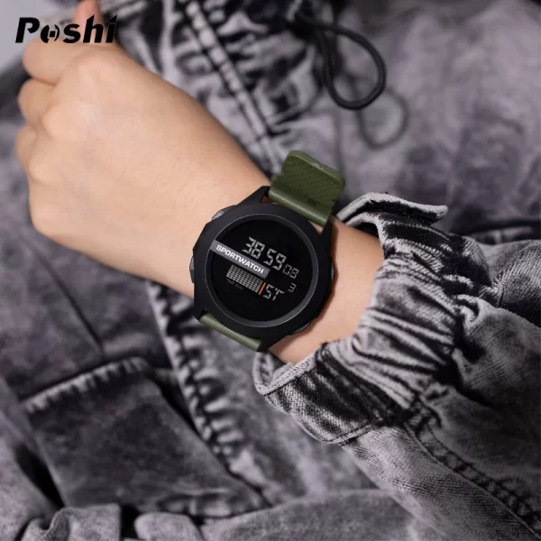 POSHI Sport Watch for Man Luxury Digital Wristwatch Stopwatch Luminous with Date Week Original Waterproof Clock free shipping - Imagem 2