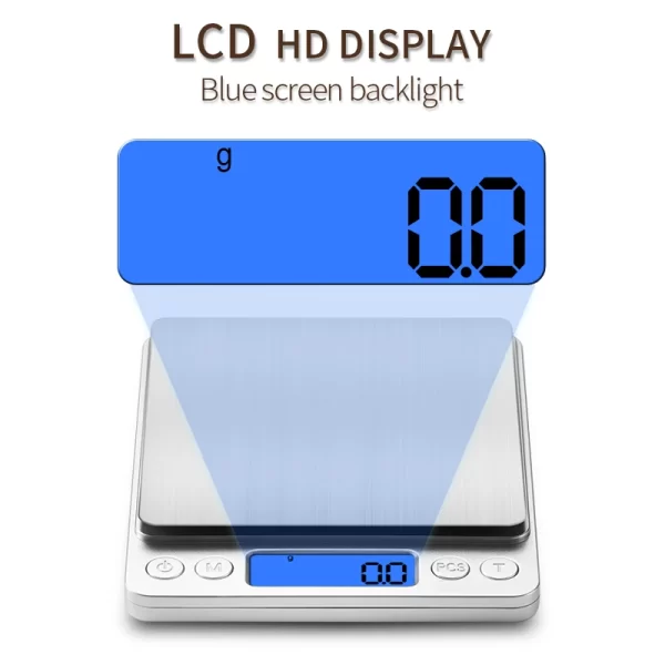500g/0.01g Jewelry Portable Scale 3kg/0.1g Digital Display Scale Baking Electronic Scale Personal Table Scale Kitchen Food Scale - Imagem 4