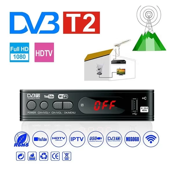 HD 1080p Tv Tuner Dvb T2 VGA Dvb-T2 For Monitor Adapter USB2.0 Tuner Receiver Satellite Decoder Dvbt2 Mutiple Language Manual - Imagem 3