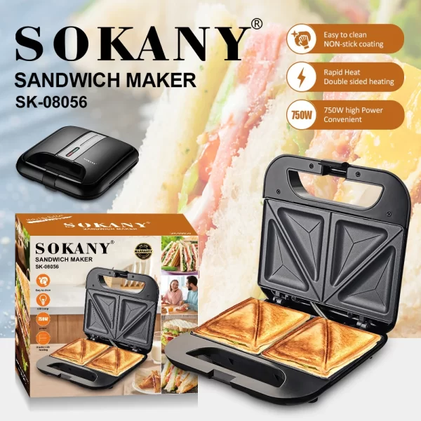 Panini Sandwich Maker, 2in1 Breakfast Sandwich Machine, Household Grilled Cheese Maker, Non Stick Fast Baking Waffle Maker 750W - Imagem 3