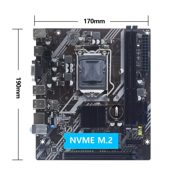 MUCAI H61 Motherboard LGA 1155 Kit Compatible With Intel Core CPUs 2nd And 3rd Generations Supports M.2 NVME SDD - Imagem 2