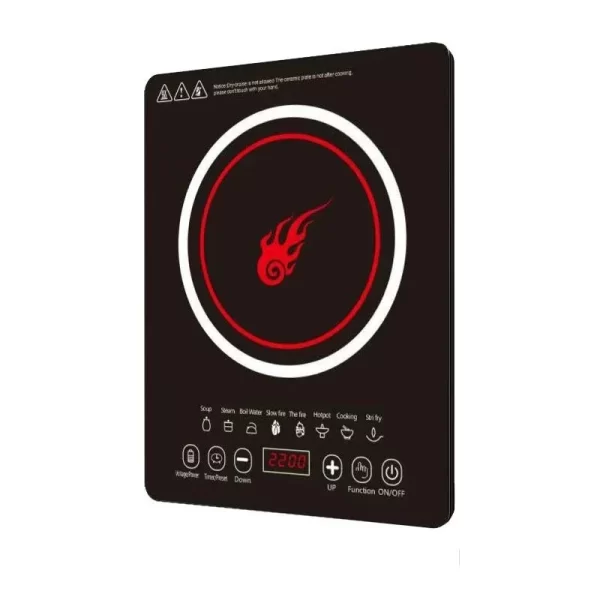 Desktop 2200W Induction Cooker 220V Black Microcrystalline Panel Induction Cooker Household Hot Pot Electric Heater - Imagem 6