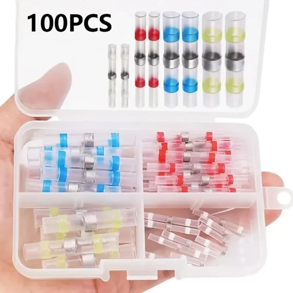 100pcs Waterproof Solder Seal Heat Connector Shrink Butt Connectors Lug Terminals Electrical Wire Car Insulated Terminal - Imagem 4