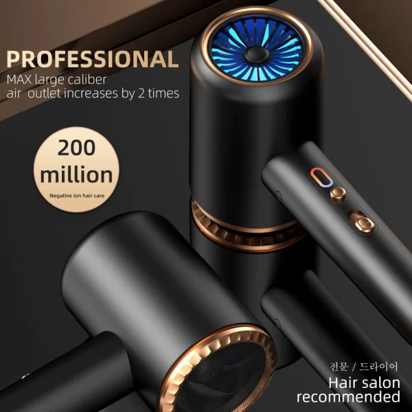 New High-Speed Hair Dryer 2400W High-Power Negative Ion Ultra Silent Recommended Professional Hair Dryer For Home Hair Salons - Imagem 3