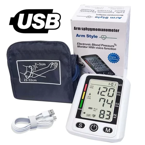 Tnsiômetro medidor de frequência cardíaca e pulso monitor de pressão arterial digital saudável medidor de pressão arterial de braço manguito médico tonômetro de pressão automático - Imagem 9