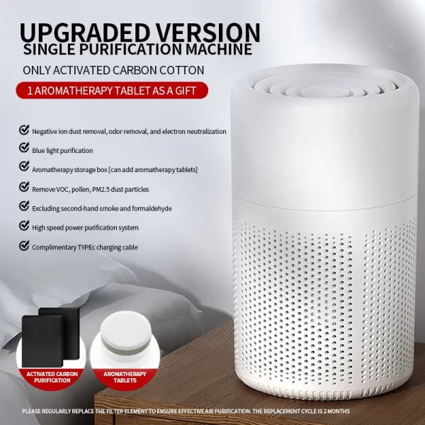 Air Purifier H13 True HEPA Filter 2-in-1 Deodorizing Air Cleaner for Home Allergies and Pets Hair,Smokers in Bedroom - Imagem 7