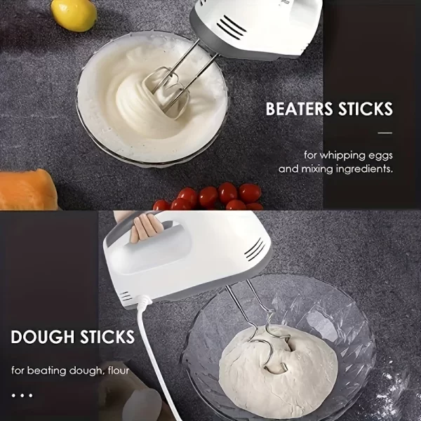 Electric Hand Mixer Kitchen Beater Spiral Whisk Stand Cake Baking Food Blender Egg Beater Cream Dough Hand Electric Mixer - Imagem 5
