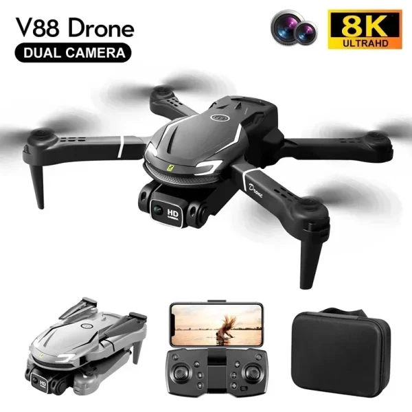 Original V88 Drone 8K 5G GPS Professional HD Aerial Photography Remote Control Aircraft HD Dual Camera Quadcopter Toy UAV - Imagem 5