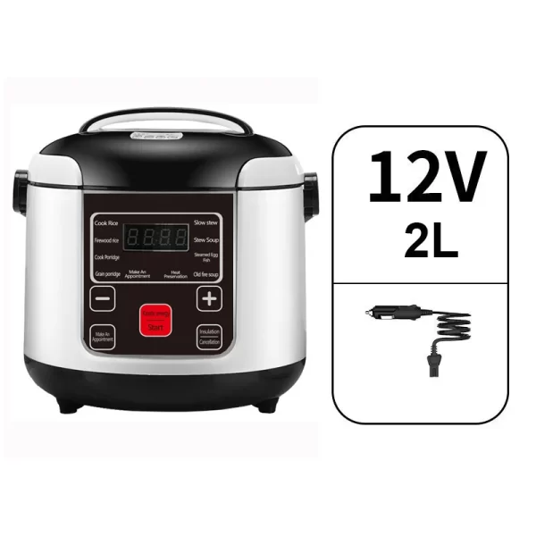 Portable Car Rice Cooker 2L Electric Truck Multi-Cooker Soup Porridge Cooking Food Steamer Electric Lunch Box 12V or 24V - Imagem 10