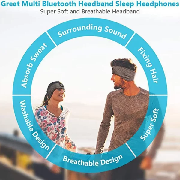 Bluetooth Wireless Headphones Sleep Eye Mask Headset Soft Elastic Comfortable Sports Headband Bluetooth Music Earphone - Imagem 4
