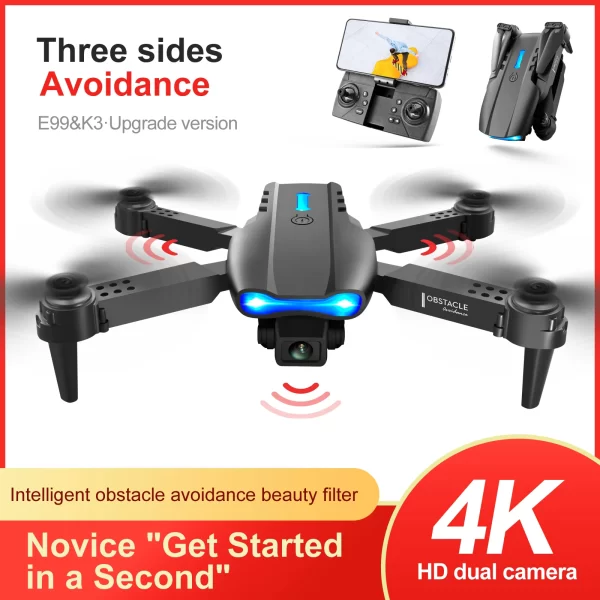 E99 Pro Drone Quadcopter Remote Control Handle Four Axis Aircraft HD 6K Photography UAV Altitude Fixation Helicopter Toys - Imagem 2