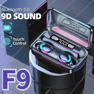 New F9 Bluetooth Headphones 9D Stereo High Bass Sport Earphones Handfree Touch Control Tws Wireless Earbuds Waterproof Headset