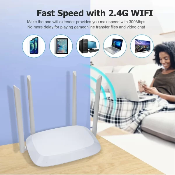 Wireless WiFi Router 1200Mbps Dual Band 2.4GHz 5GHz Wifi Repeater 4*6dBi Antennas Signal Amplifier Wider Coverage Wi-Fi Extender - Imagem 6