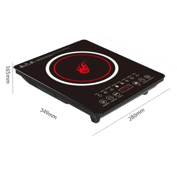 Desktop 2200W Induction Cooker 220V Black Microcrystalline Panel Induction Cooker Household Hot Pot Electric Heater - Imagem 4