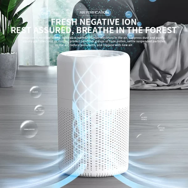 Air Purifier H13 True HEPA Filter 2-in-1 Deodorizing Air Cleaner for Home Allergies and Pets Hair,Smokers in Bedroom - Imagem 6