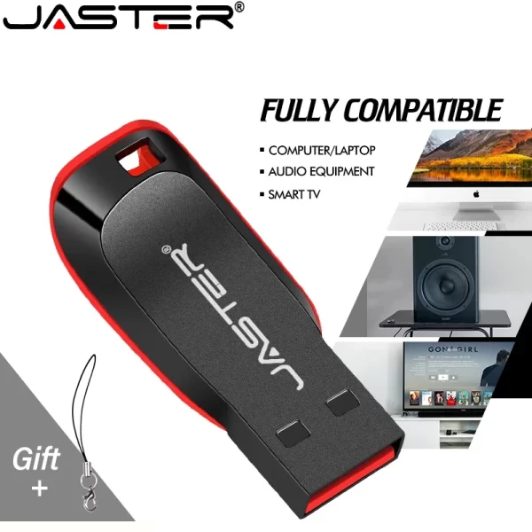 Pen drive USB de plástico JASTER 128 GB, chaveiro, Memory Stick, 64 GB, mini pen drive, 32 GB, preto, presente criativo para empresas, 16 GB, 8 GB, 4 GB