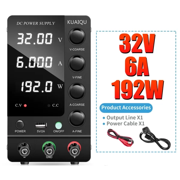 30V 10A DC Fonte de alimentação com display digital ajustável Mini fontes de alimentação de laboratório Regulador de tensão 60V 5A 120V 3A 32V 6A - Imagem 8