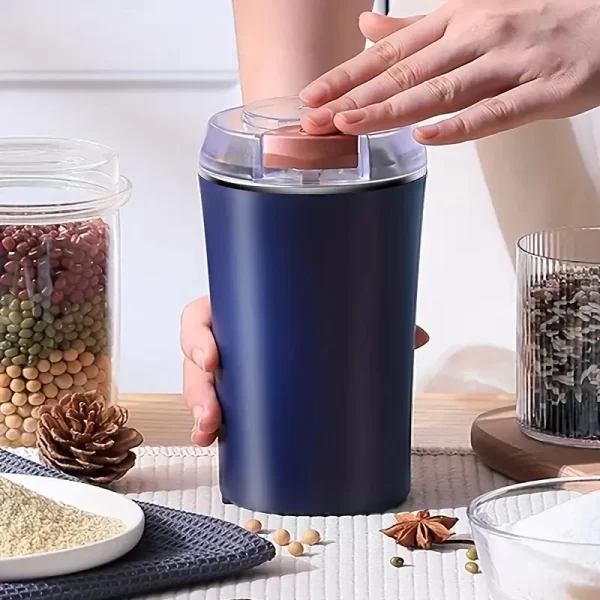 220V EU New Portable Coffee Grinder Household Small Grain Grinder 8 Knife Stainless Steel Nut Bean Grain Grinding Mixer - Imagem 2